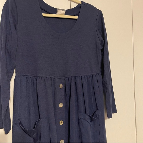 Rabbit Rabbit Rabbit Blue Long Sleeve Scoop Neck Sundress - Picture 2 of 5